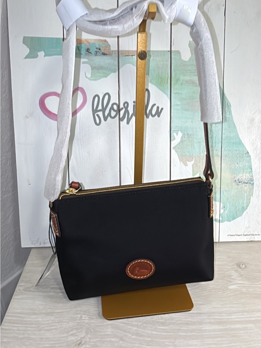Dooney & Bourke Black Nylon zippered bag NWT